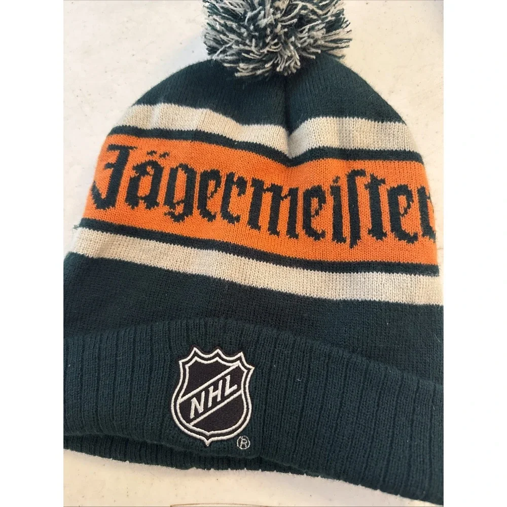 Jagermeister NHL Dark Green Orange & White Winter Beanie Stocking Hat Cap